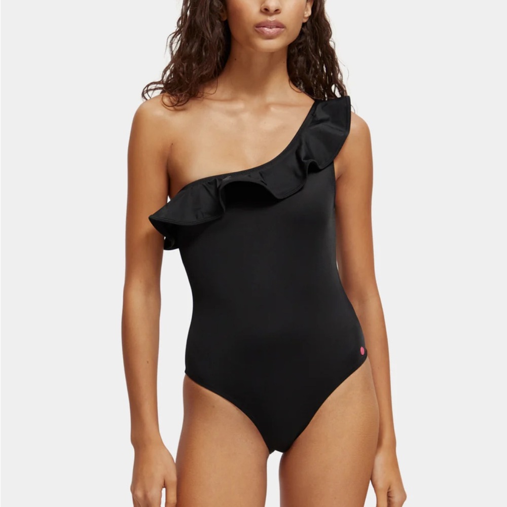 Scotch & Soda One shoulder ruffle swimsuit NWT